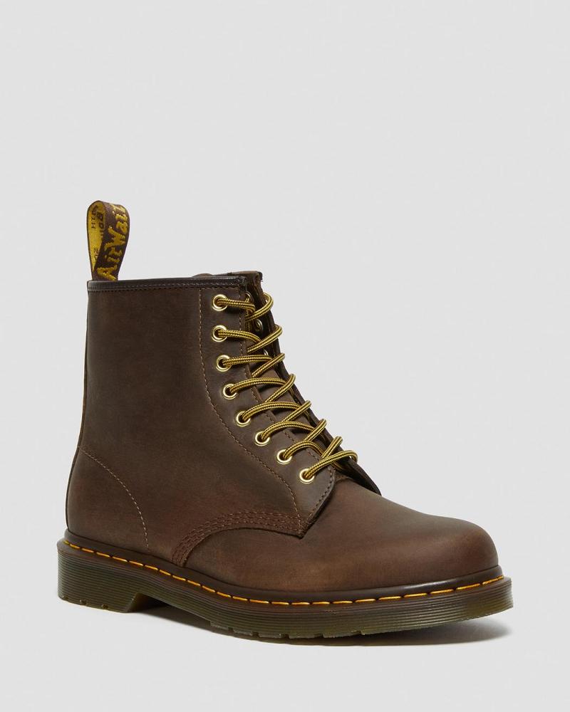 Botas con Cordones Dr Martens 1460 Crazy Horse Cuero Mujer Marrom | MX 617ZUT